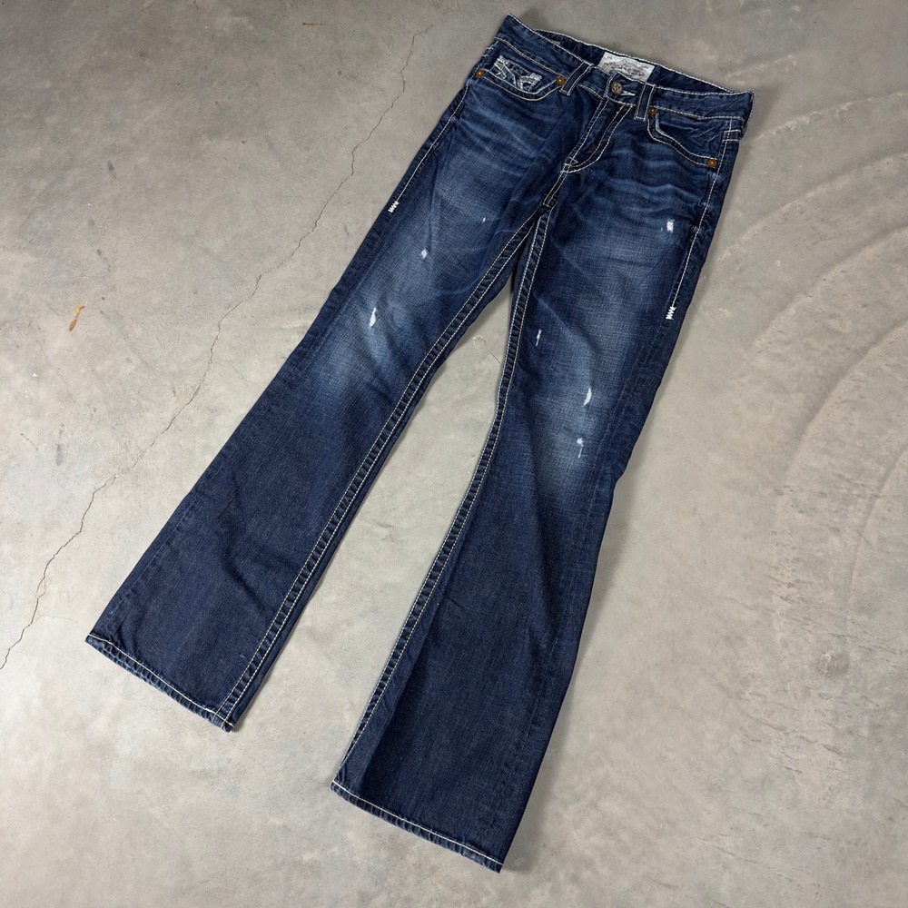 Vintage Big Star Orion Jeans Mens 32x34 Blue Baggy Bootcut Buckle Exclusive Y2K